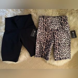 2 for less$ than 1!! Black and Leopard Biker Shorts size XS -  Studio to Street!